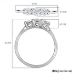 One Time Deal - 950 Platinum SGL Certified (I1-I2-GH) Diamond Trilogy Ring 0.50 Ct, Platinum Wt. 3.78 Gms.