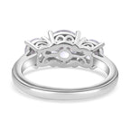 J Francis - Swarovski Zirconia 3 Stone Ring in Rhodium Overlay Sterling Silver 3.75 Ct.