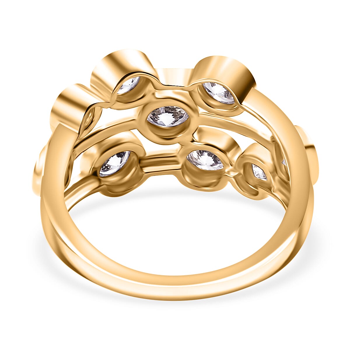 J Francis - SWAROVSKI ZIRCONIA Bubble Ring in 18K Vermeil Yellow Gold Plated Sterling Silver 3.38 ct. 7884354 5