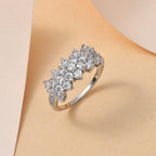 Finest CZ Cluster Ring in Platinum Overlay Sterling Silver 2.30 Ct