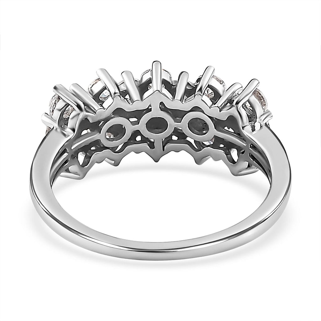 Finest CZ Cluster Ring in Platinum Overlay Sterling Silver 2.30 Ct