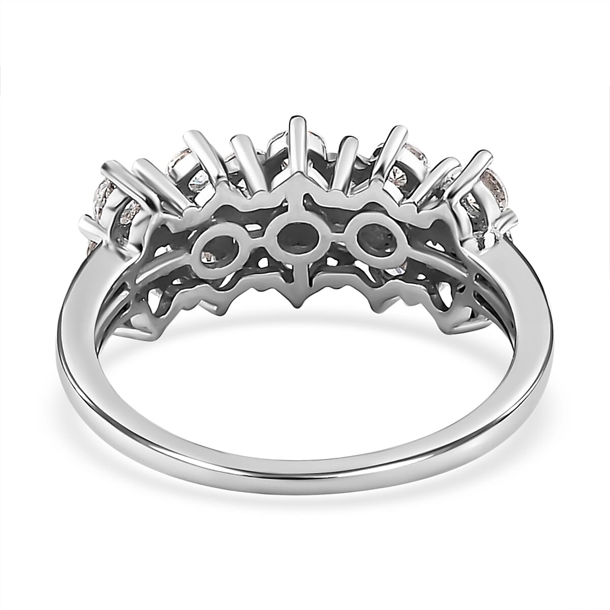 Finest CZ Cluster Ring in Platinum Overlay Sterling Silver 2.30 Ct 7636415 4