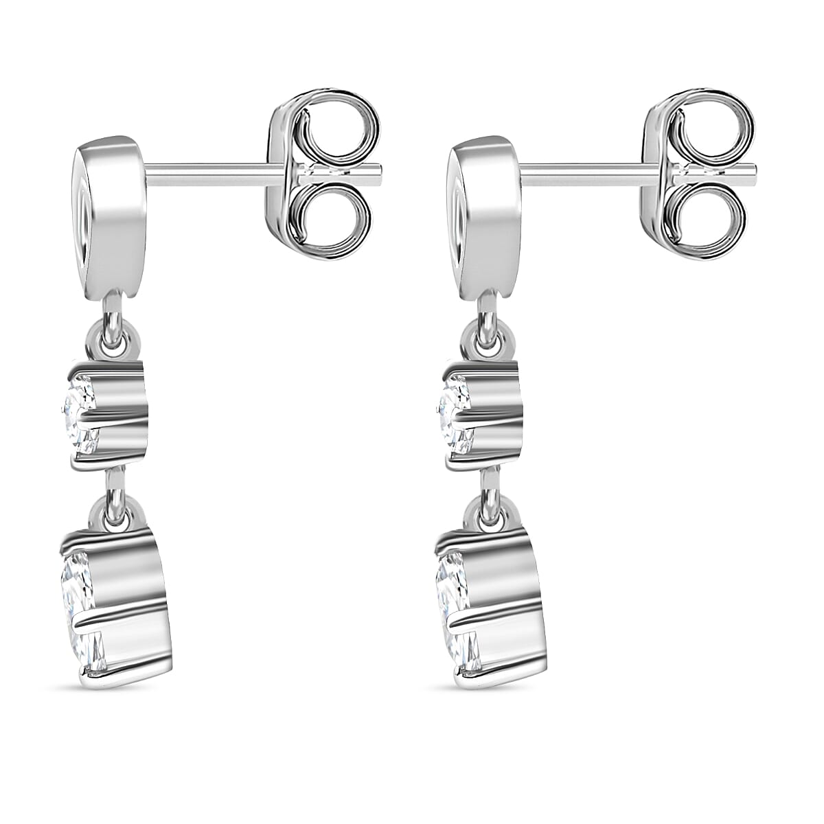 J Francis - SWAROVSKI ZIRCONIA Dangle Earrings in Rhodium Plated Sterling Silver 1.86 ct. 7887933 5