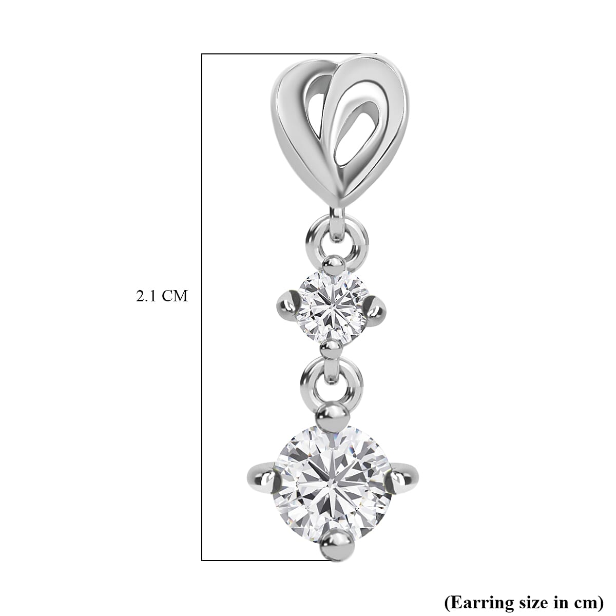 J Francis - SWAROVSKI ZIRCONIA Dangle Earrings in Rhodium Plated Sterling Silver 1.86 ct. 7887933 7