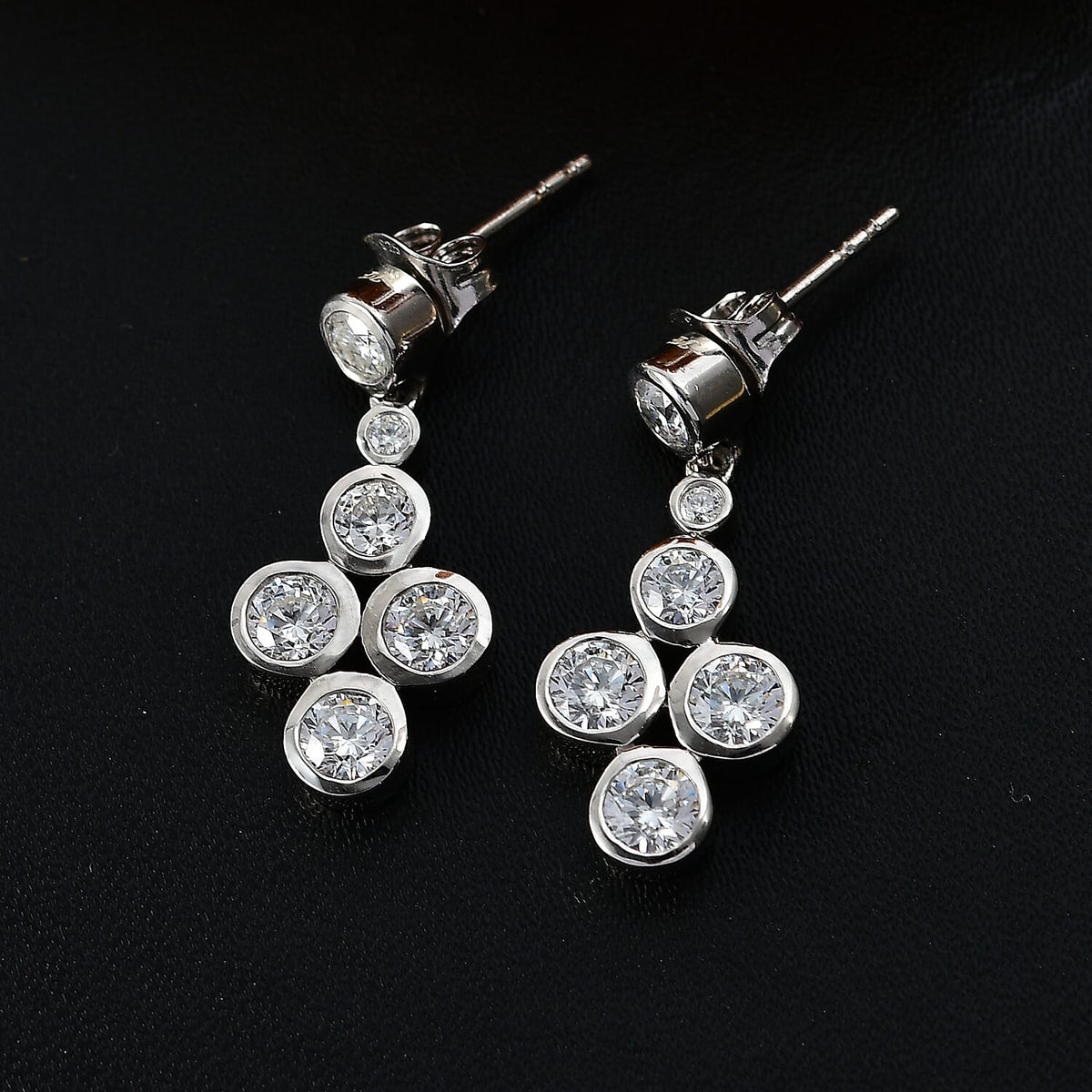 J Francis - SWAROVSKI ZIRCONIA Bubble Earrings in Rhodium Plated Sterling Silver 5.44 ct. 7883480 2