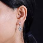 J Francis - Swarovski Zirconia Dangling Earring With Push Back in Rhodium Overlay Sterling Silver 5.44 Ct.