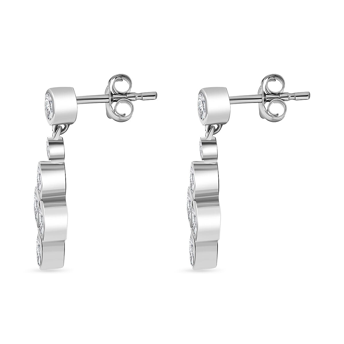 J Francis - SWAROVSKI ZIRCONIA Bubble Earrings in Rhodium Plated Sterling Silver 5.44 ct. 7883480 4