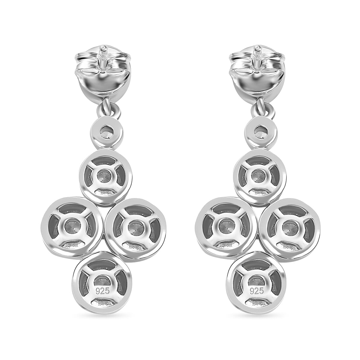 J Francis - SWAROVSKI ZIRCONIA Bubble Earrings in Rhodium Plated Sterling Silver 5.44 ct. 7883480 5