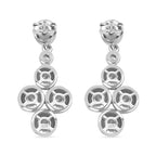 J Francis - Swarovski Zirconia Dangling Earring With Push Back in Rhodium Overlay Sterling Silver 5.44 Ct.