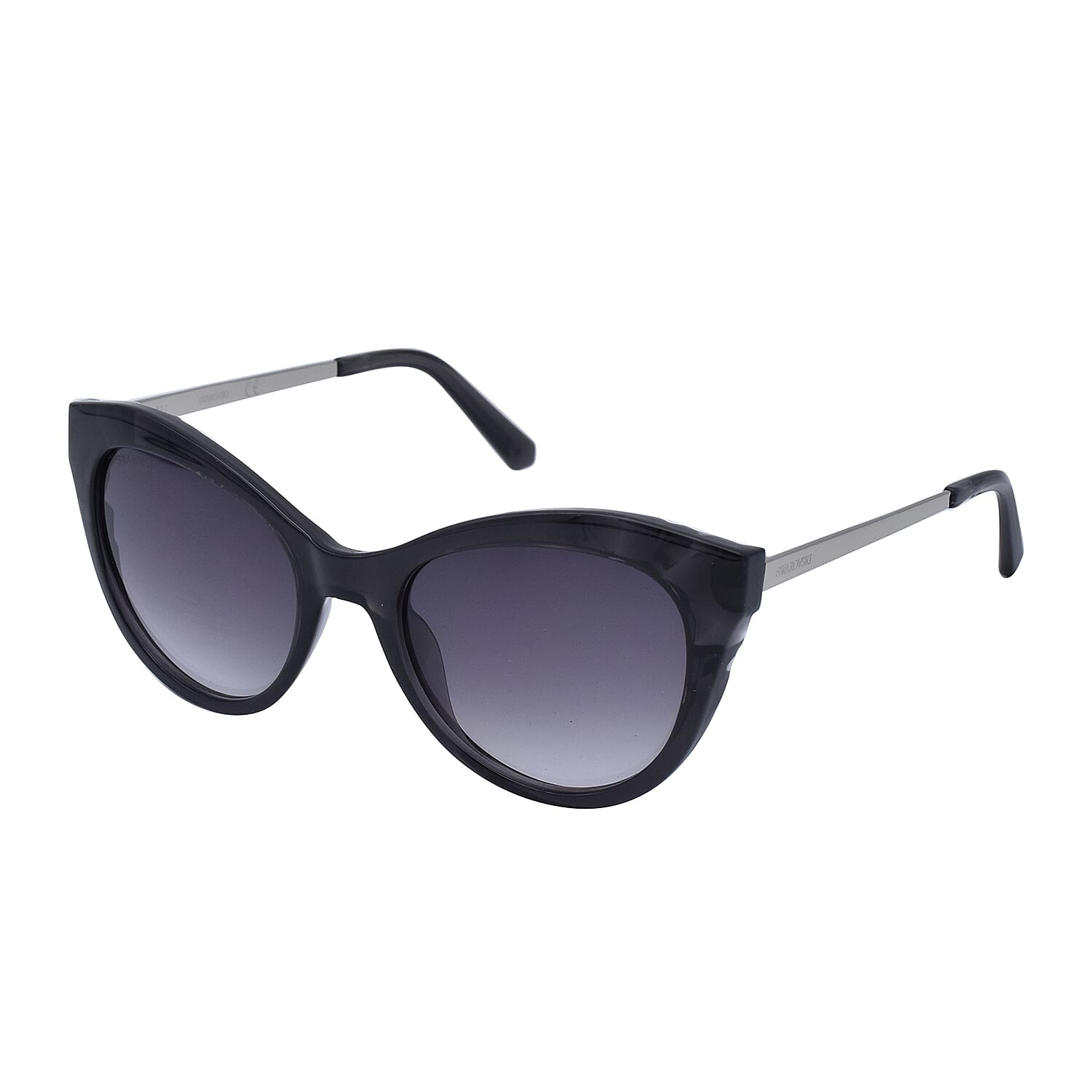 Finest CZ  Dark Grey Cat-Eye Sunglasses with Grey Lenses 6239322 1