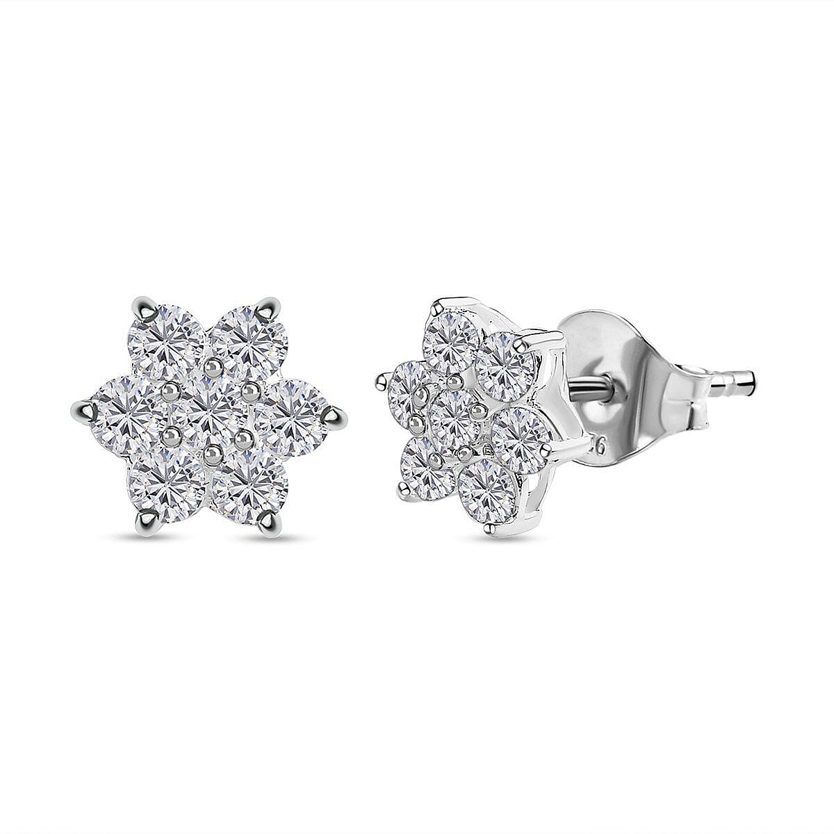Made With Finest CZ Earrings (With Push Back) in Sterling Silver 7267479 0
