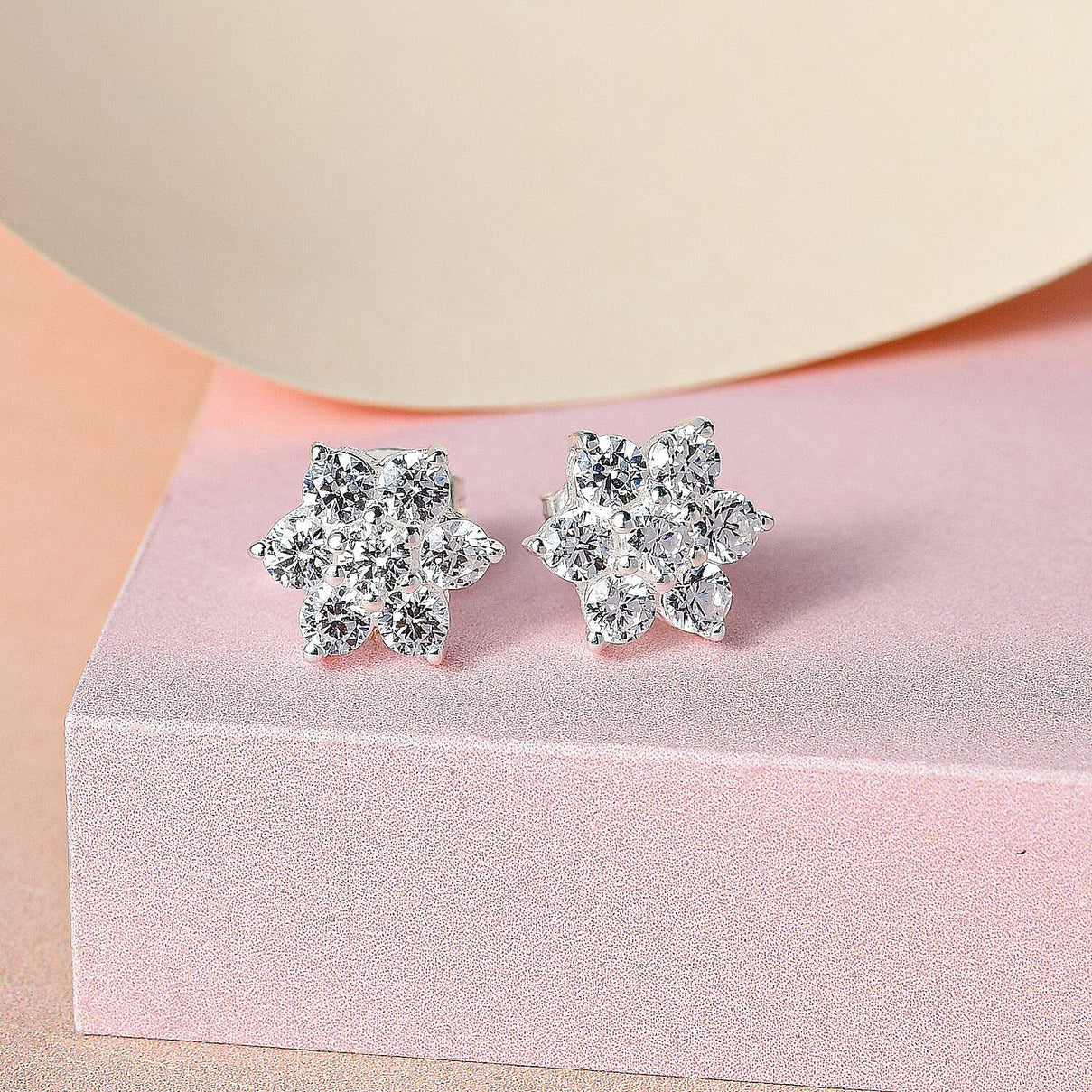Made With Finest CZ Earrings (With Push Back) in Sterling Silver 7267479 2