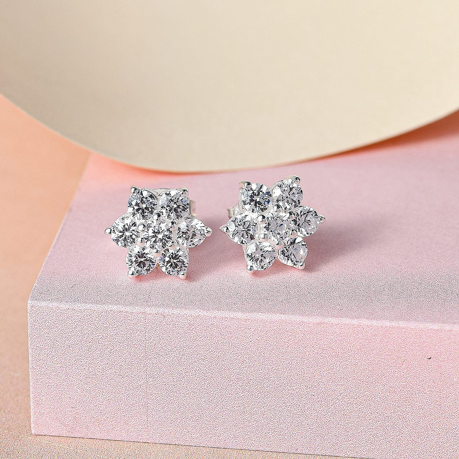 Made With Finest CZ Earrings (With Push Back) in Sterling Silver 7267479 2