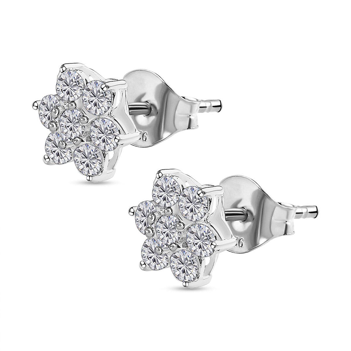 Made With Finest CZ Earrings (With Push Back) in Sterling Silver 7267479 4
