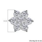Simulated Diamond Floral Stud Earrings in Sterling Silver