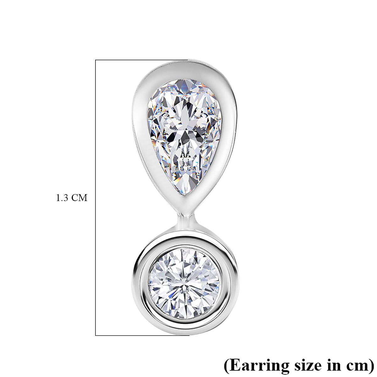 J Francis - SWAROVSKI ZIRCONIA in Teardrop Dangle Earrings in Rhodium Plated Sterling Silver 0.90 ct. 7877026 5