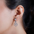 J Francis - Swarovski Zirconia Earring With Push Back in Rhodium Overlay Sterling Silver 2.40 Ct.