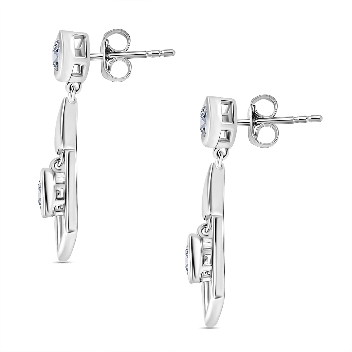 J Francis - SWAROVSKI ZIRCONIA Dangle Earrings in Rhodium Plated Sterling Silver 1.86 ct. 7883479 4