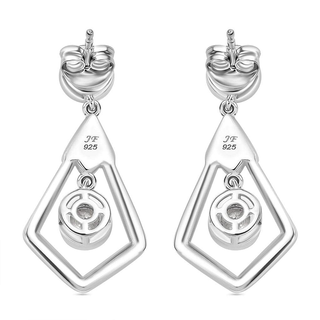 J Francis - Swarovski Zirconia Earring With Push Back in Rhodium Overlay Sterling Silver 2.40 Ct.