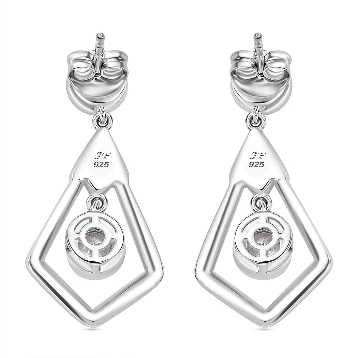 J Francis - SWAROVSKI ZIRCONIA Dangle Earrings in Rhodium Plated Sterling Silver 1.86 ct. 7883479 5