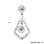 J Francis - Swarovski Zirconia Earring With Push Back in Rhodium Overlay Sterling Silver 2.40 Ct.