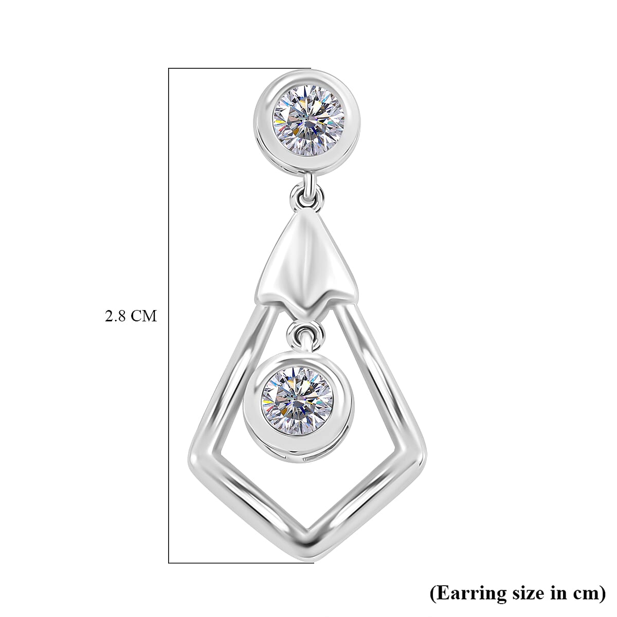 J Francis - SWAROVSKI ZIRCONIA Dangle Earrings in Rhodium Plated Sterling Silver 1.86 ct. 7883479 6