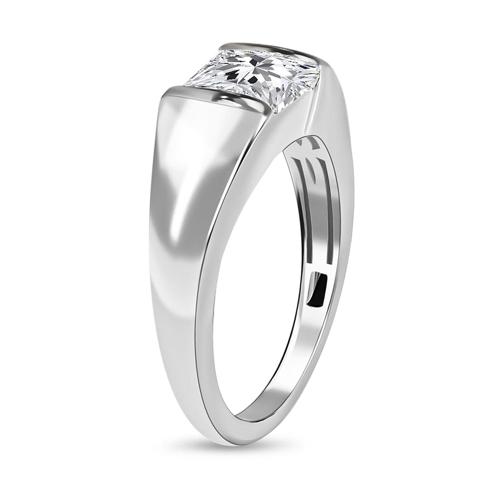 Finest CZ Signet Ring in Sterling Silver 2.24 Ct.