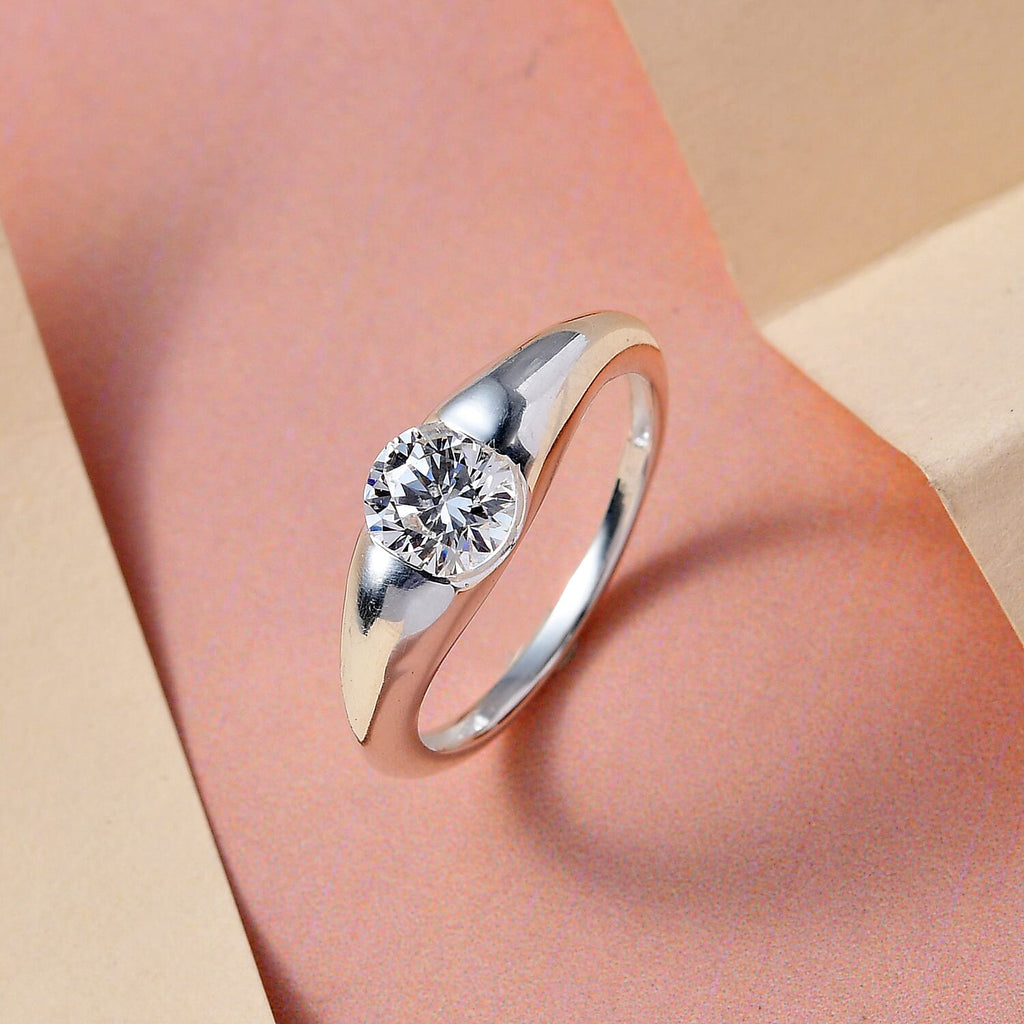 Simulated Diamond Ring in Sterling Silver
