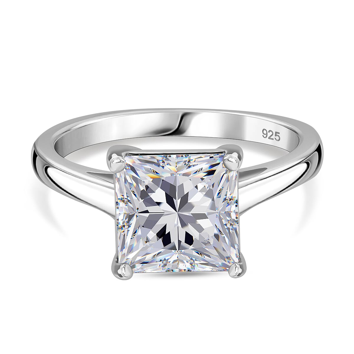 J Francis - SWAROVSKI ZIRCONIA Solitaire Ring in Rhodium Plated Sterling Silver 4.81 ct. 7863150 0