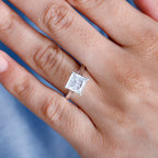 J Francis - Swarovski Zirconia Solitaire Ring in Rhodium Overlay Sterling Silver 4.81 Ct.