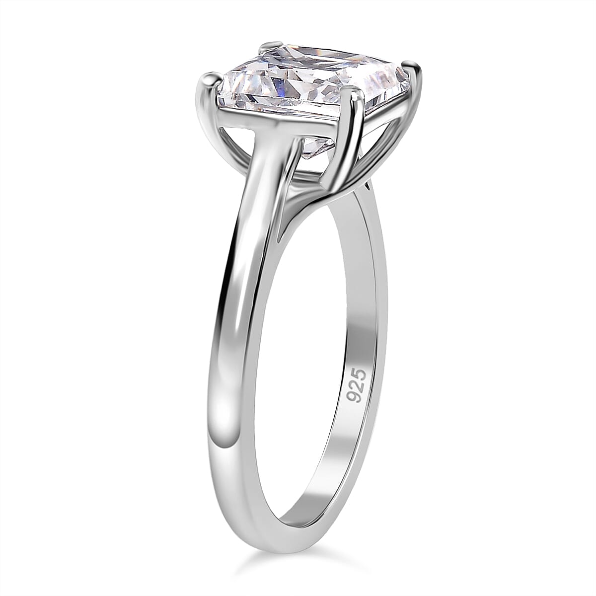 J Francis - SWAROVSKI ZIRCONIA Solitaire Ring in Rhodium Plated Sterling Silver 4.81 ct. 7863150 3