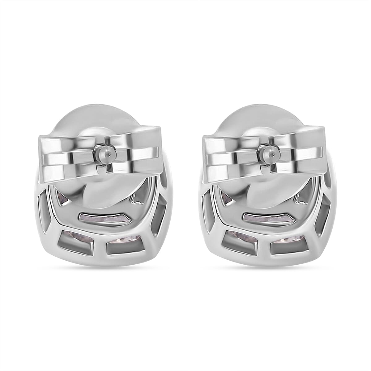 J Francis - SWAROVSKI ZIRCONIA Solitaire Stud Earrings in Rhodium Plated Sterling Silver 6.22 ct. 7863278 5