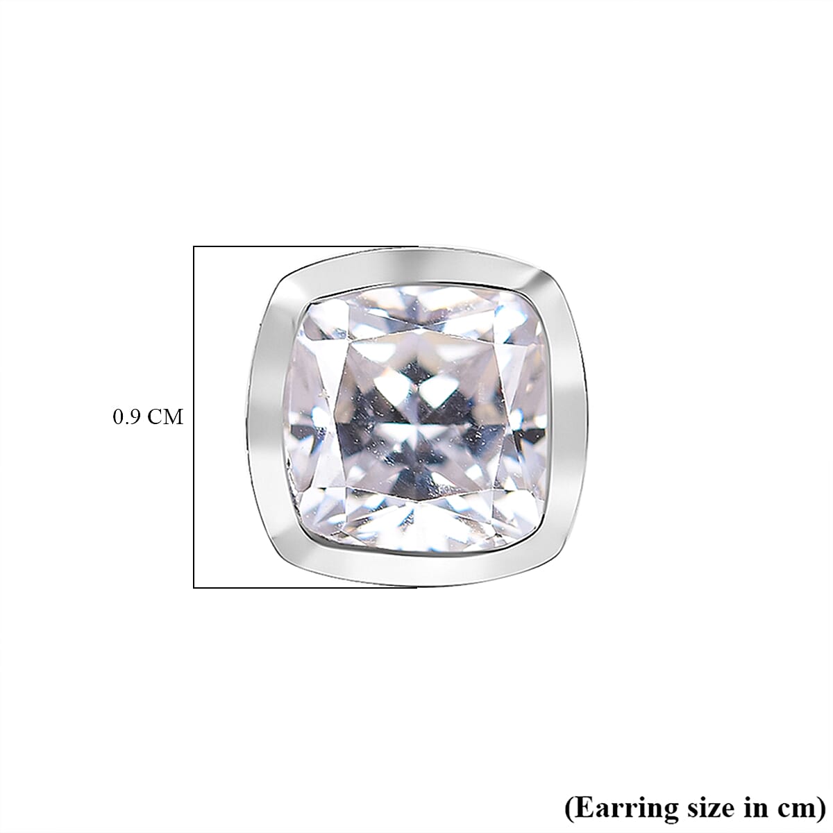 J Francis - SWAROVSKI ZIRCONIA Solitaire Stud Earrings in Rhodium Plated Sterling Silver 6.22 ct. 7863278 6