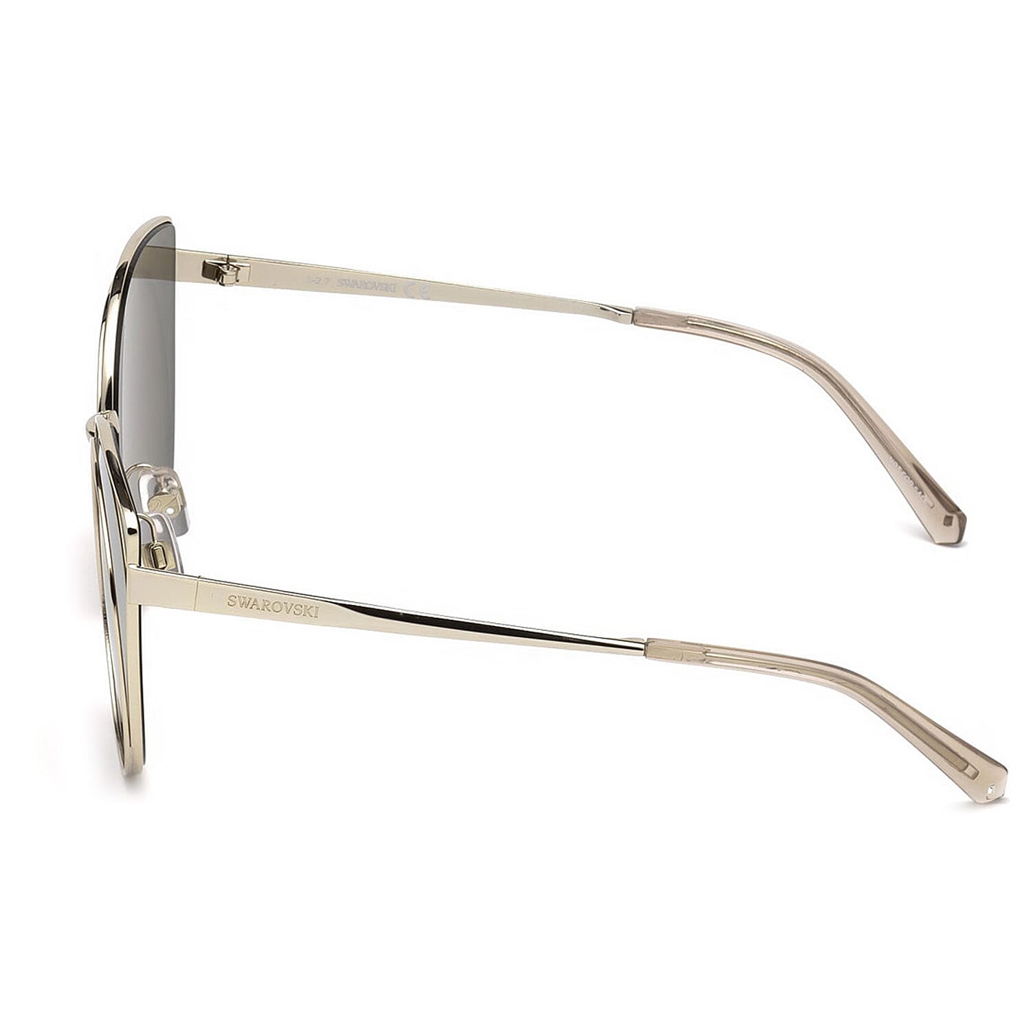 Finest CZ Women's Retro Rimless Gold Metal Sunglasses with Beige Lenses 6271202 2