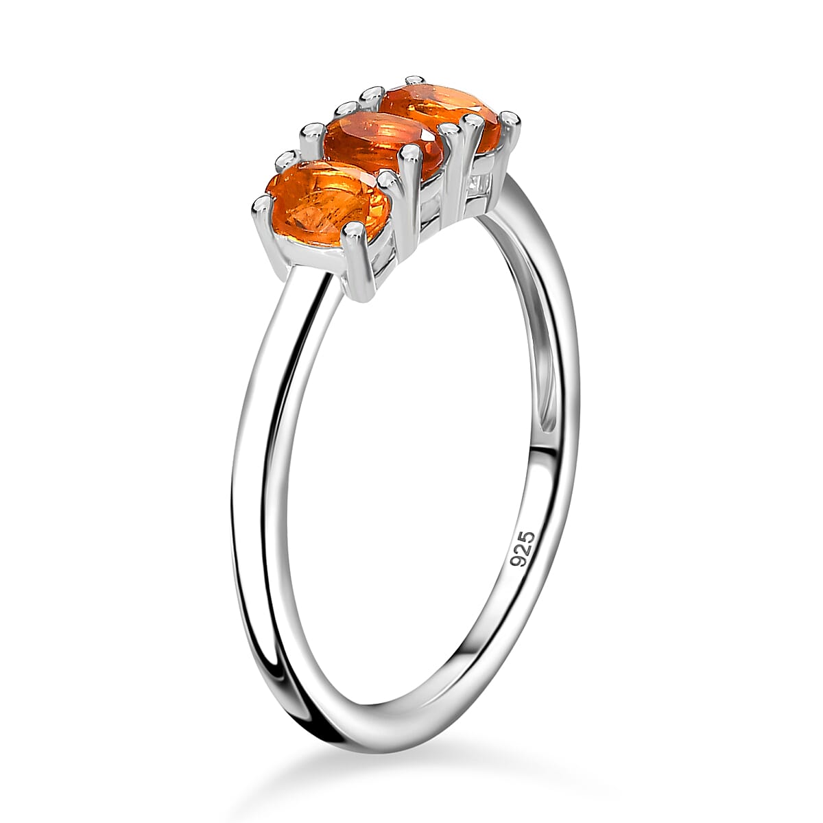 Fire Opal 3-Stone Ring  Sterling Silver, 0.363  Ct. 7832399 3