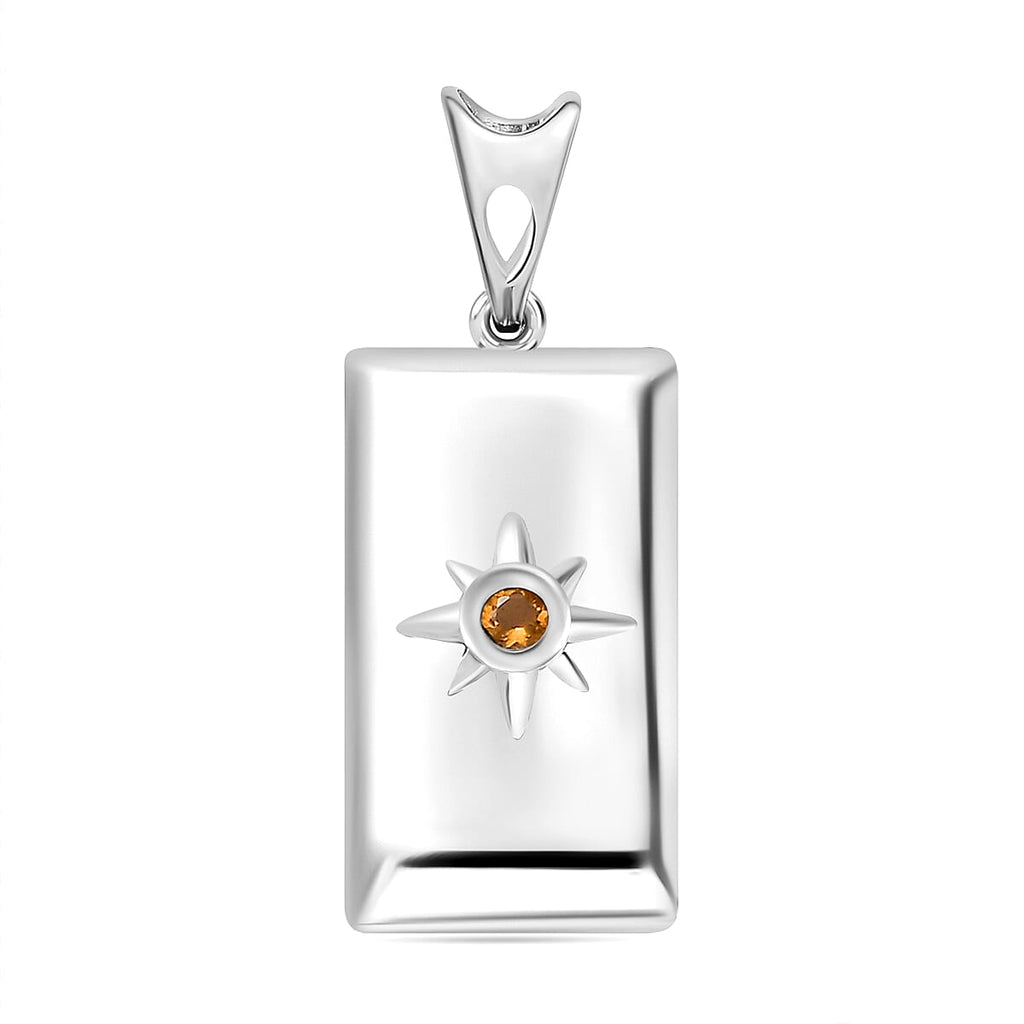 Fire Opal Bar Pendant in Sterling Silver