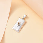 Fire Opal Bar Pendant in Sterling Silver