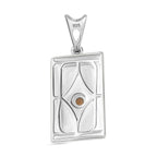 Fire Opal Bar Pendant in Sterling Silver