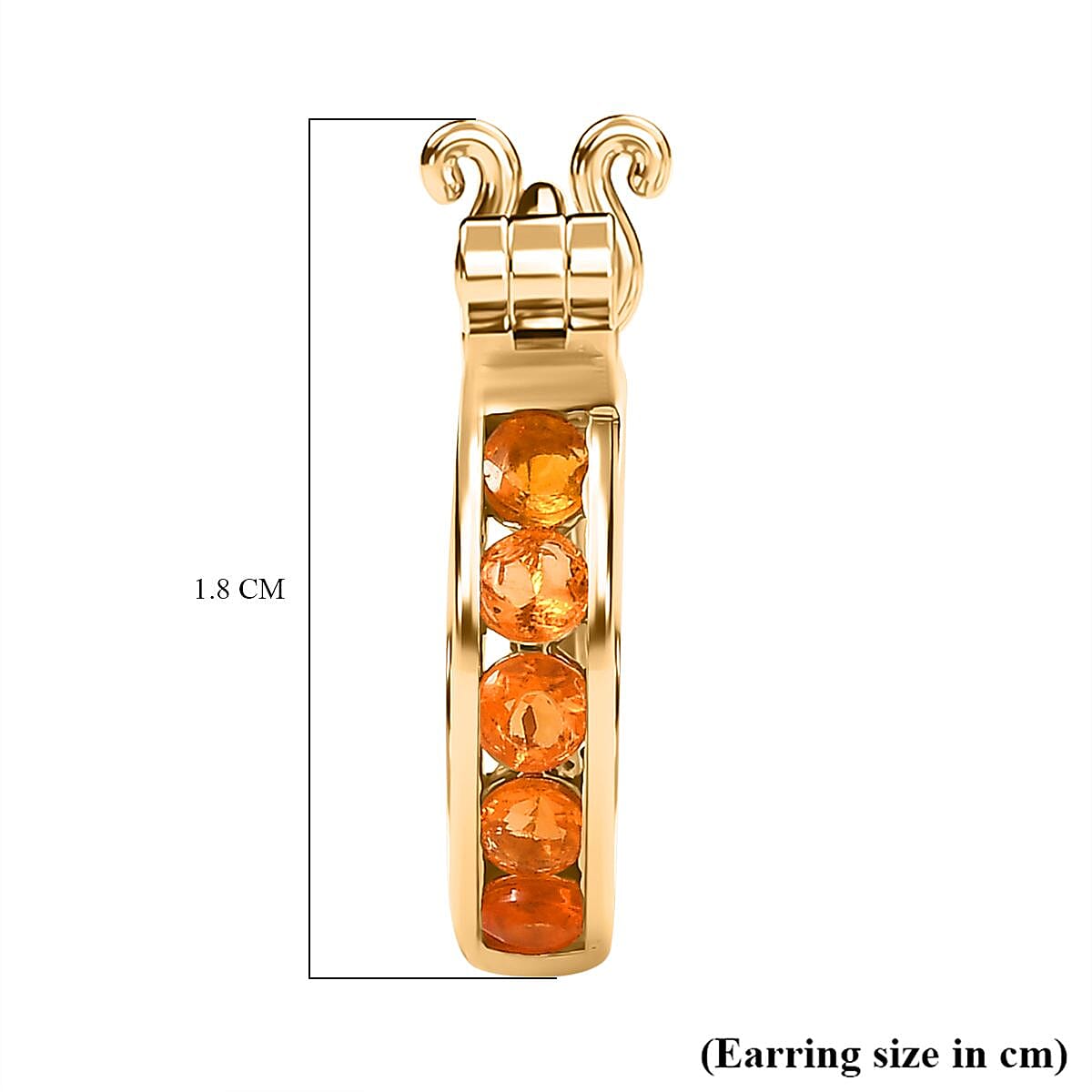 Fire Opal Hoop Earrings in 18K Gold Overlay Sterling Silver 7822393 5