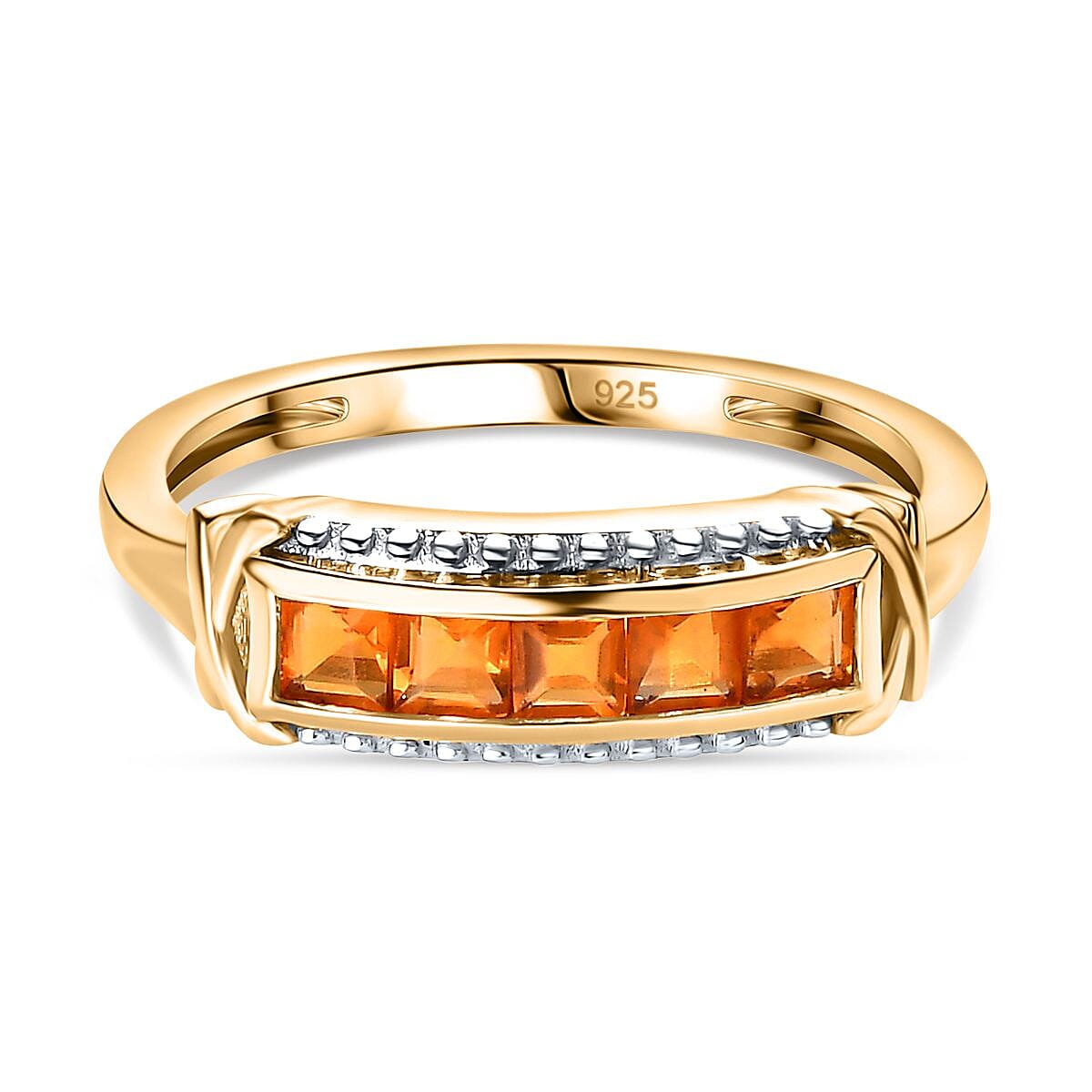 Fire Opal Ring in 14K Gold Overlay Sterling Silver 0.50 ct 7826667 0
