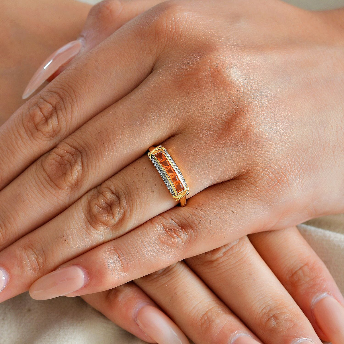 Fire Opal Ring in 14K Gold Overlay Sterling Silver 0.50 ct 7826667 3