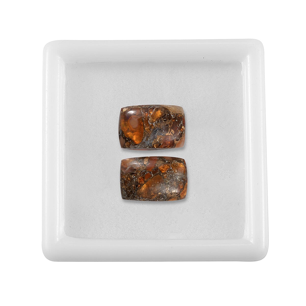 Set of 2 Fire Opal Matrix Loose Gemstone in Cushion Shape (12x8mm) 7827325 4