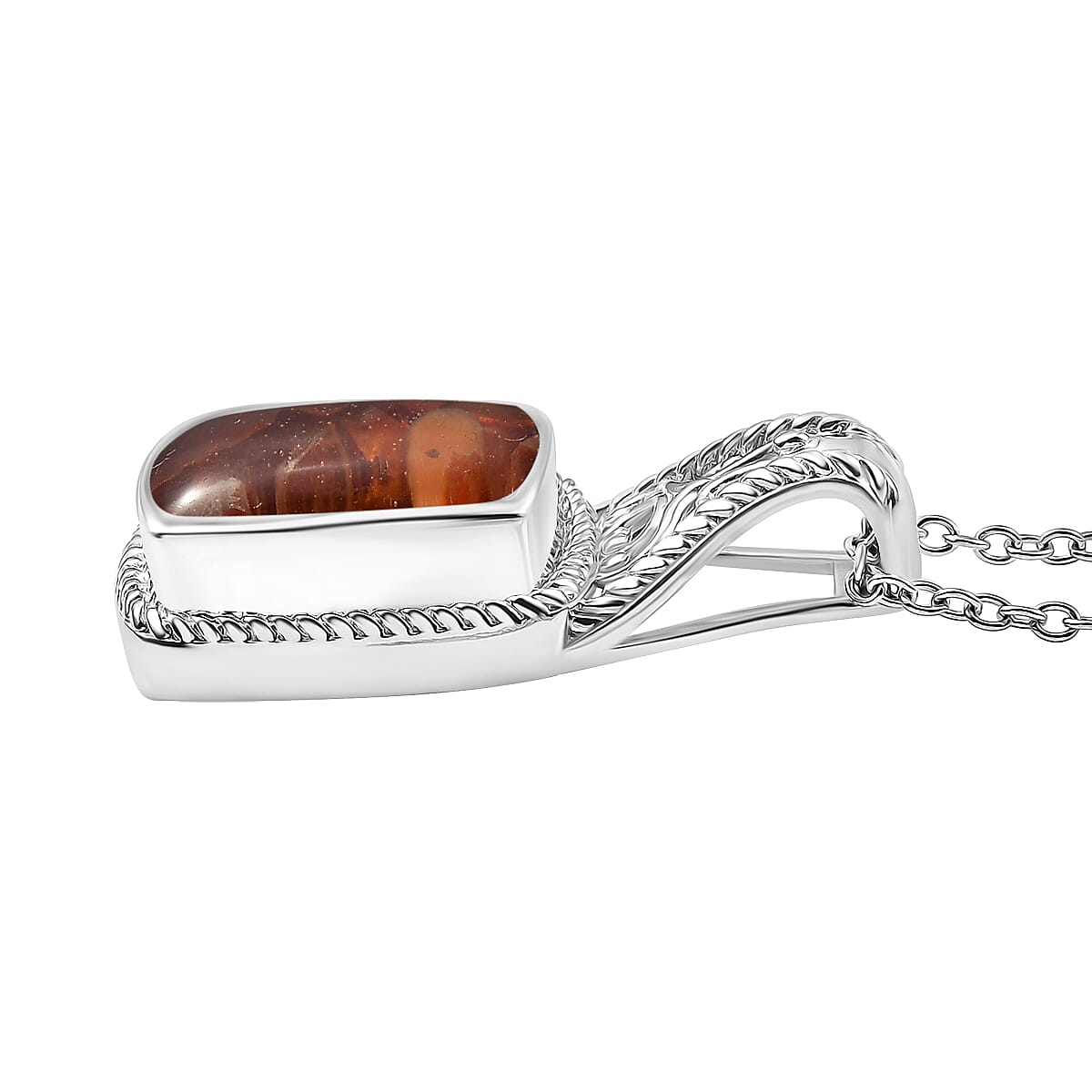 Fire Opal Matrix Pendant with Chain (Size 20) 8.00 Ct. 4338595 4