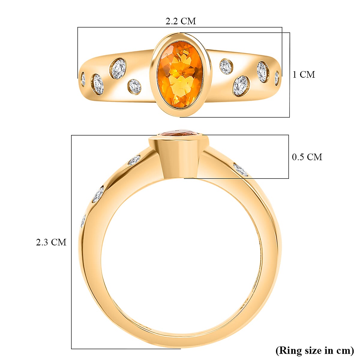 Moissanite Fire Opal and Moissanite Ring in Rhodium and 18K Vermeil Yellow Gold Plated Sterling Silver 7862819 5