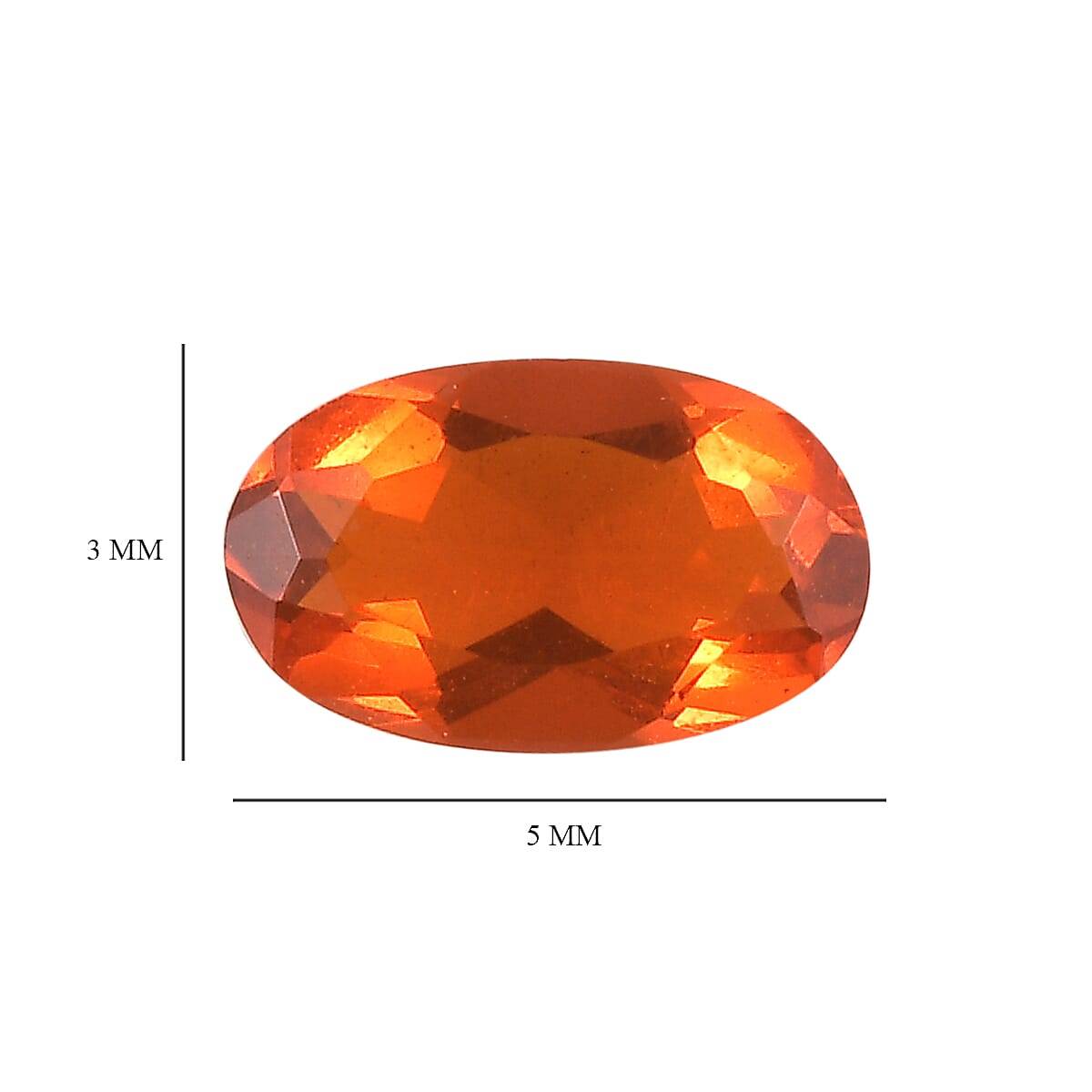 Fire Opal Loose Gemstone in Oval Shape (5x3mm) 7763331 4