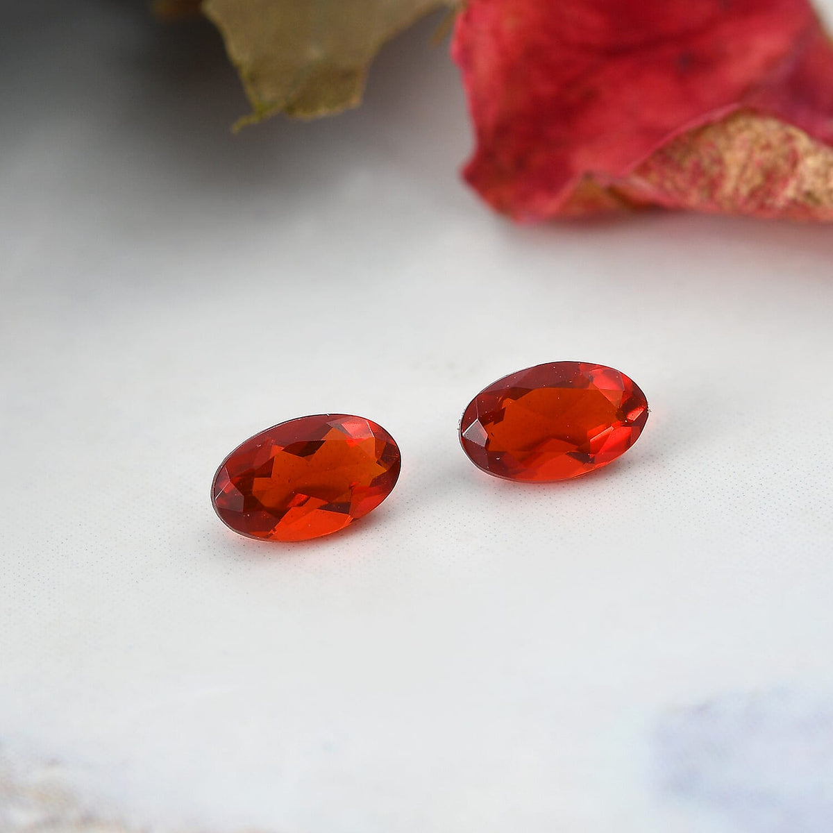 Set of 2 Fire Opal Loose Gemstones in Oval Shape (5x3mm) 7763332 2