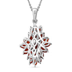 Cherry Fire Opal Pendant with Chain (Size 20) in Rhodium Overlay Sterling Silver Silver Wt. 5.2 Gms  1.920  Ct.