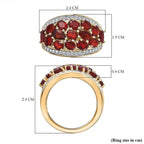 Salamanca Fire Opal & Natural Zircon Cluster Ring in 18K Yellow Gold Vermeil Plated Sterling Silver 2.15 Ct.