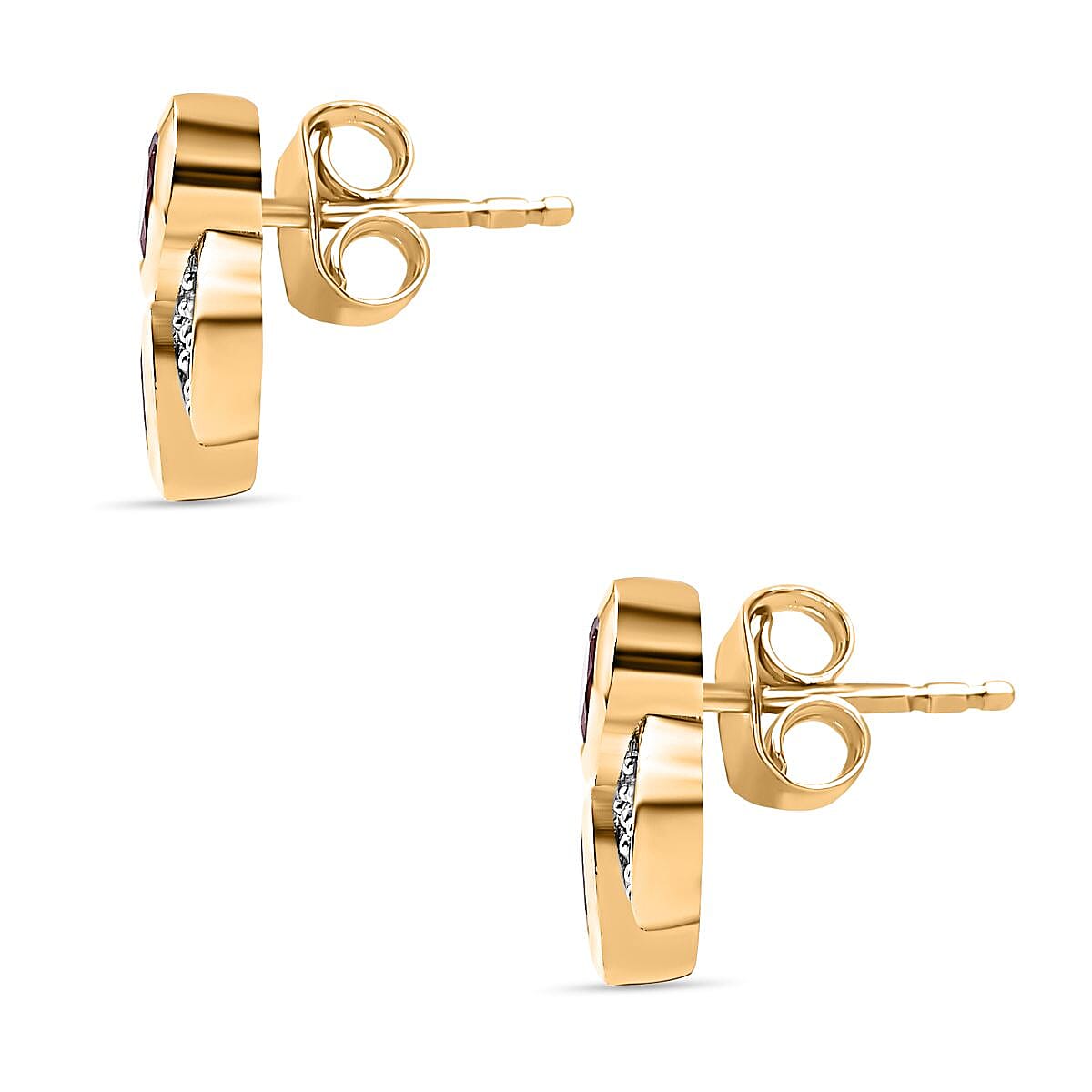 Salamanca Fire Opal &amp; Natural Zircon Stud Earrings in 18K Yellow Gold Vermeil Plated Sterling Silver 7742581 3