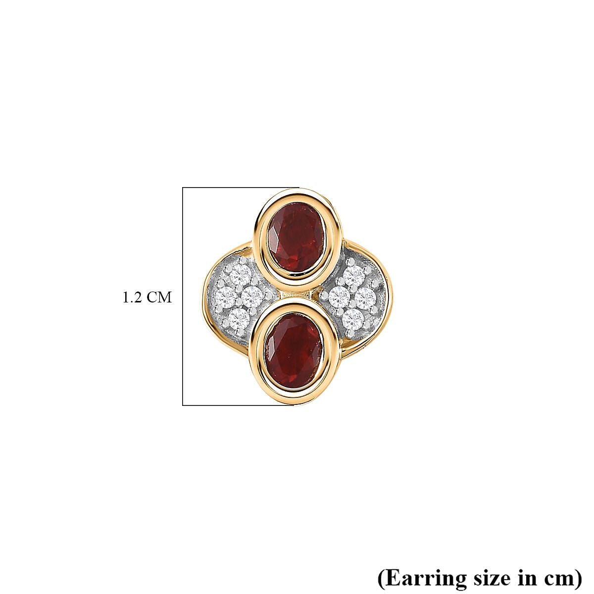 Salamanca Fire Opal &amp; Natural Zircon Stud Earrings in 18K Yellow Gold Vermeil Plated Sterling Silver 7742581 4